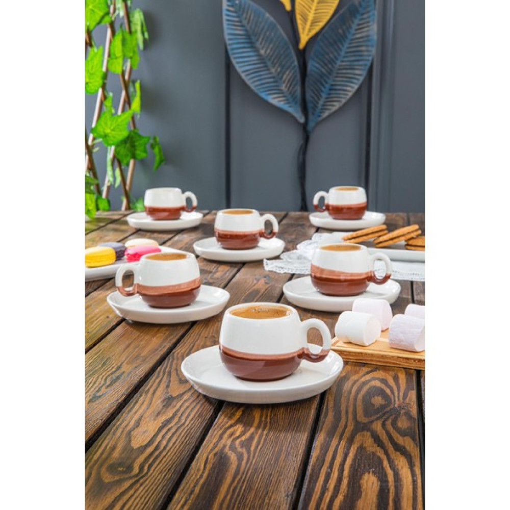Doreline Çift Renk El Yapımı Türk Kahvesi, Espresso Fincan Seti 6 Lı Fincan Takımı Fincan / Bardak / Kahve Takımı Fiyatı