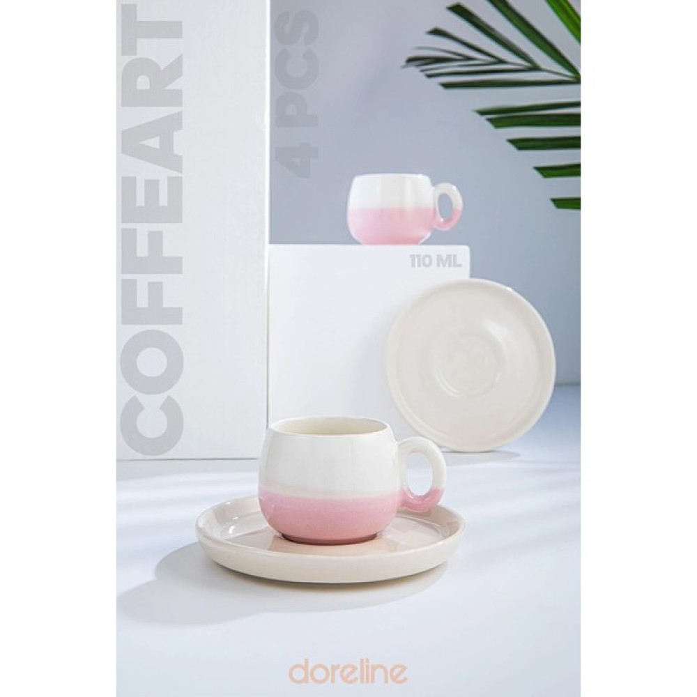 Doreline Coffeart Pembe Çift Renk El Yapımı Türk Kahvesi Espresso Fincan Seti 2 Li Fincan / Bardak / Kahve Takımı Fiyatı
