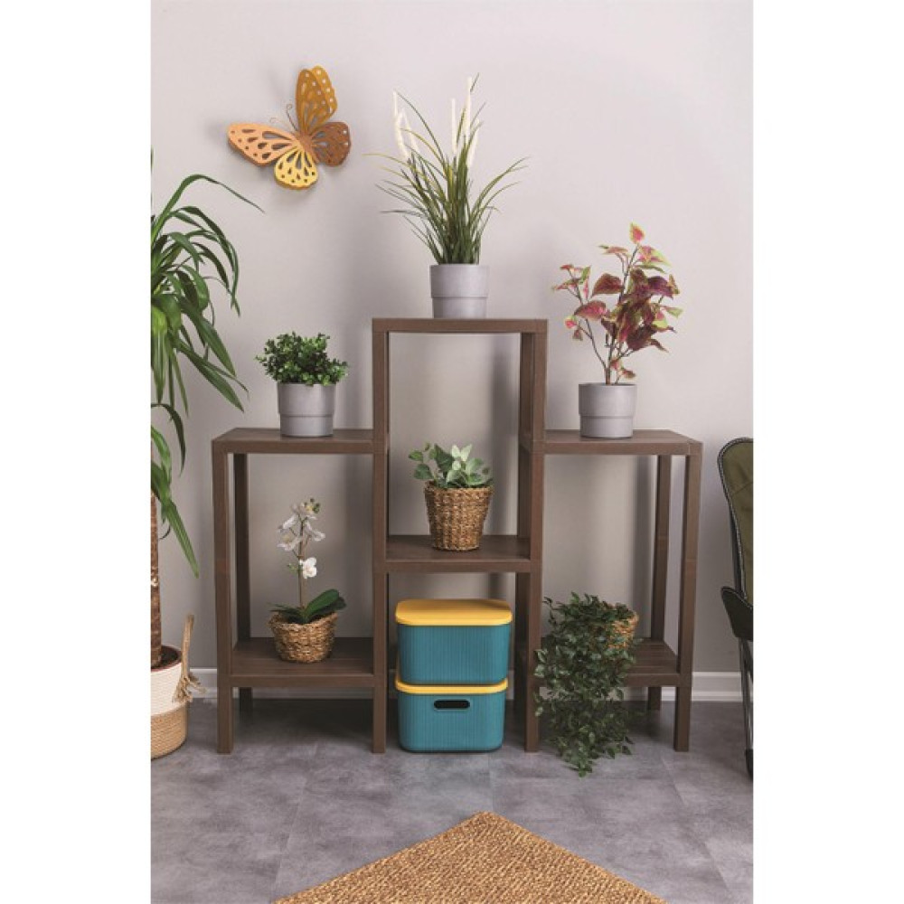 Doreline Flower 6 Lı Raf Ünitesi, Çiçeklik, Banyo, Mutfak Rafı, Ayakkabılık, Kitaplık, Organizer - Kahverengi Duvar Rafı Fiyatı