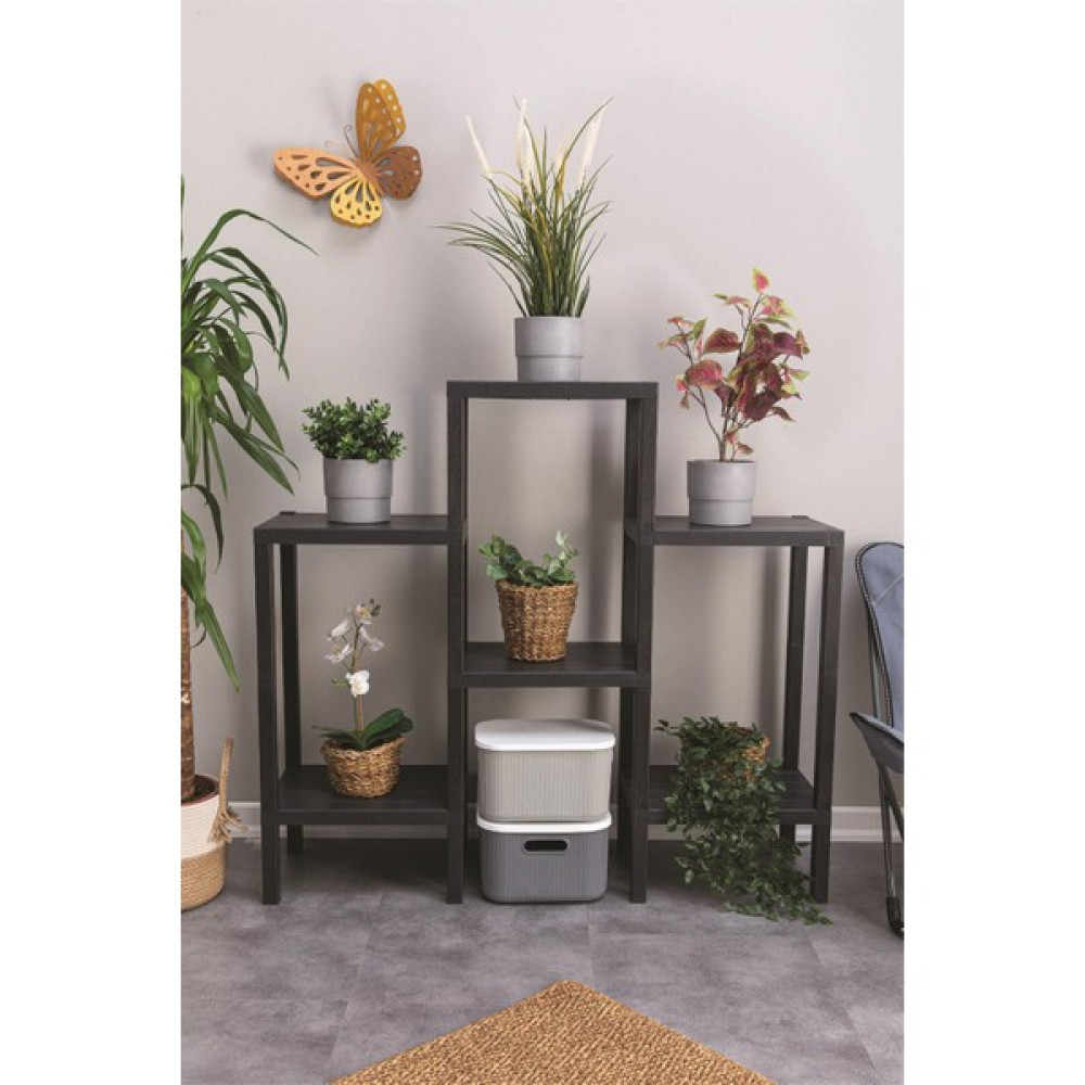 Doreline Flower 6 Lı Raf Ünitesi, Çiçeklik, Banyo, Mutfak Rafı, Ayakkabılık, Kitaplık, Organizer - Siyah Duvar Rafı Fiyatı