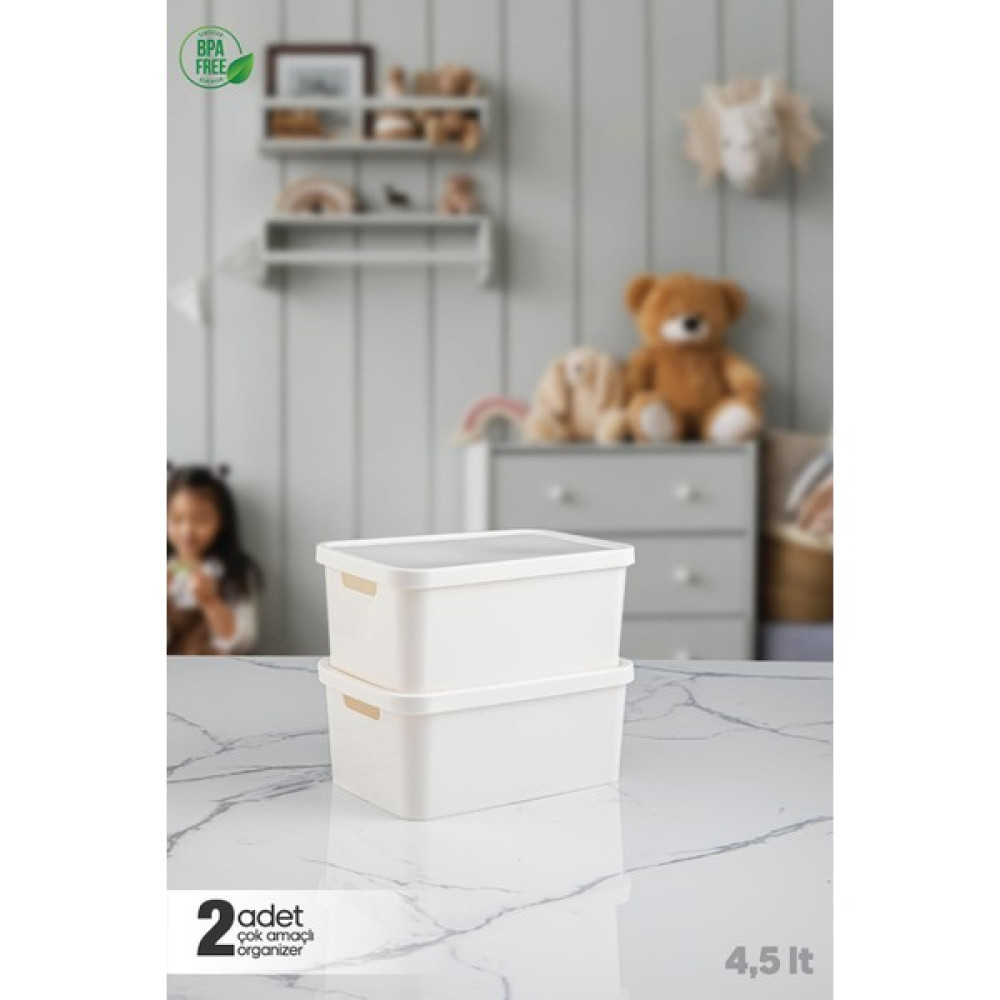 Doreline Hanebox 2 Adet Beyaz Çok Amaçlı Kapaklı Organizer Düzenleyici Kapaklı Kutu 4,5 Lt Ayakkabı Saklama Kutusu Fiyatı