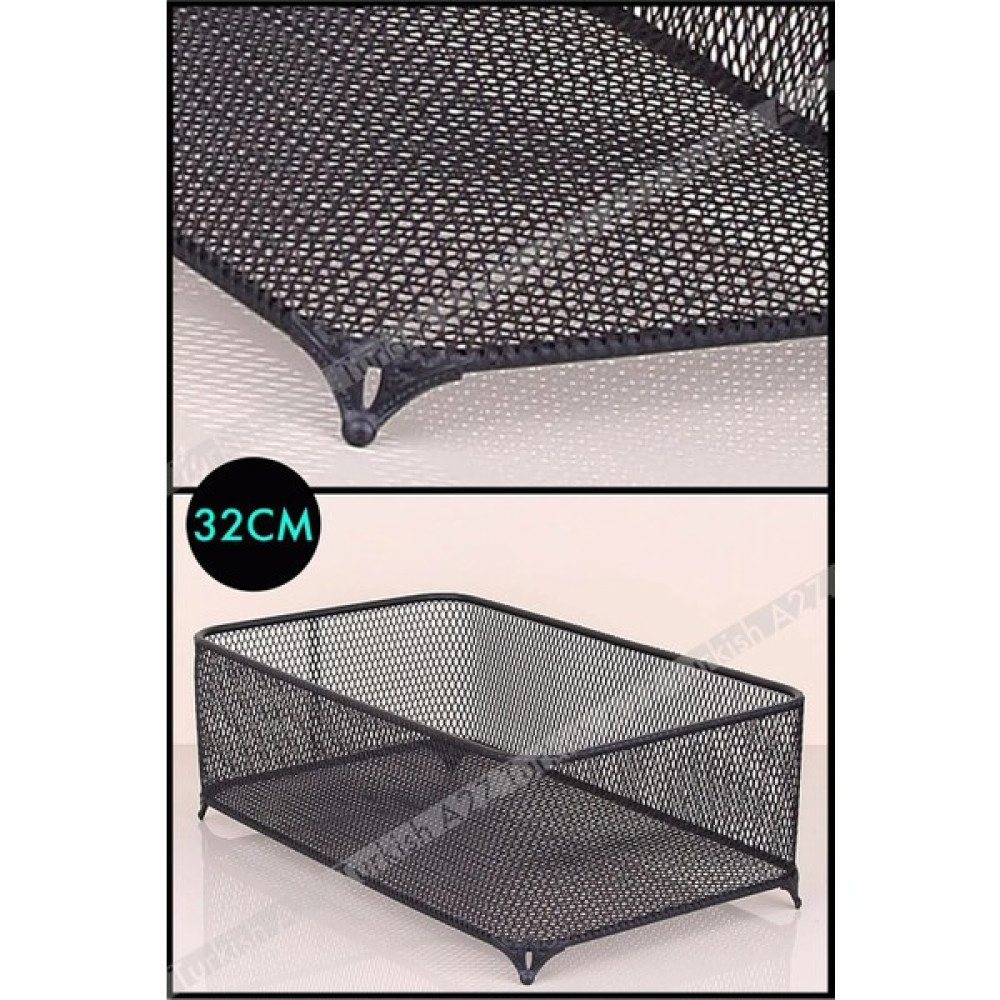 Doremcy Siyah Renk Metal Örgü Modern Meyvelik Sebzelik Patetes Soğanlık Meyve Ekmek Sepeti 32CM Mutfak Gereçleri Fiyatı