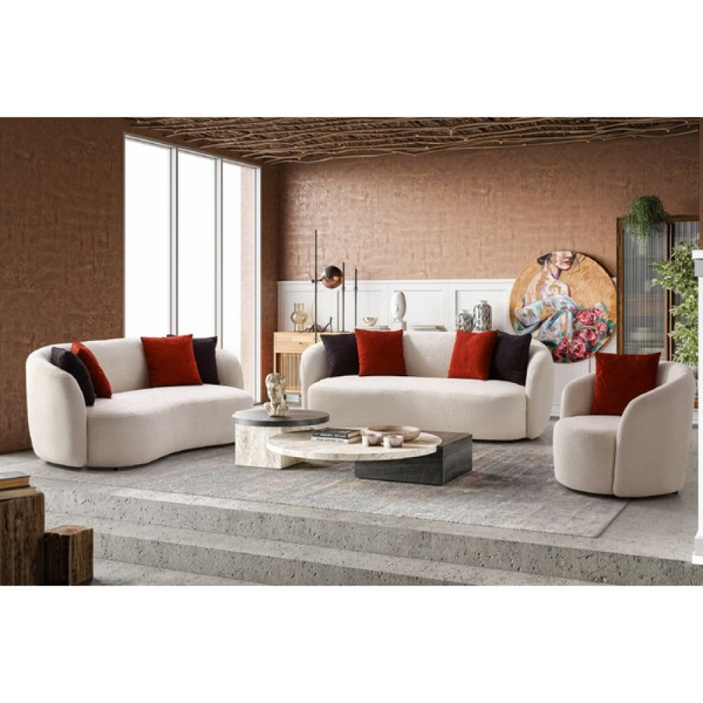 Doressa Home Mugre Koltuk Takımı - Beyaz Koltuk Takımı / Seti Fiyatı