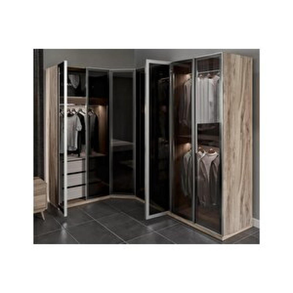 Doressa Home Platinum Brown Corner 7 Kapılı Gardırop Gardrop & Dolap Fiyatı