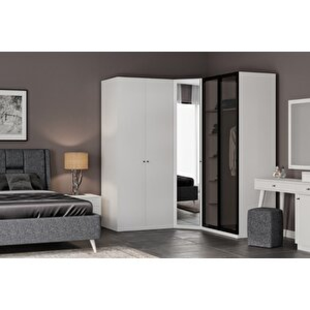 Doressa Home Platinum White Corner 5 Kapılı Gardırop Gardrop & Dolap Fiyatı