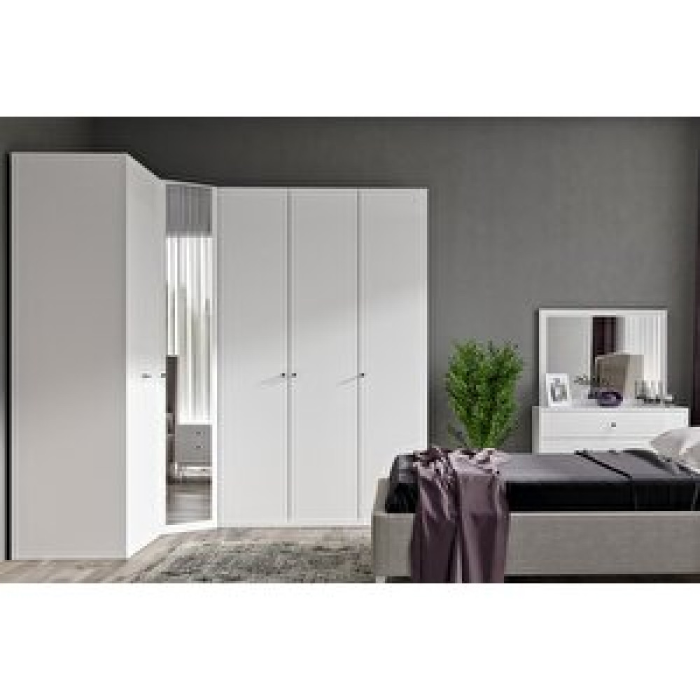 Doressa Home Platinum White Corner Gardırop Gardrop & Dolap Fiyatı