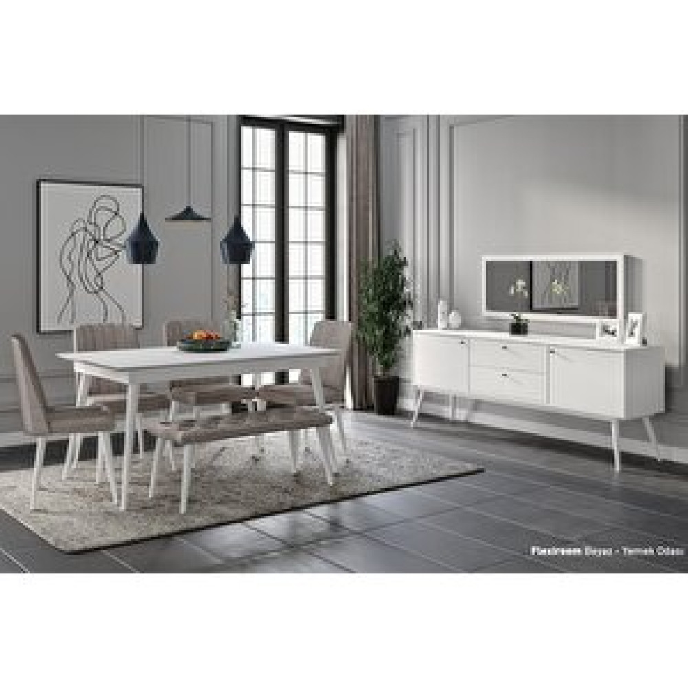 Doressa Home Platinum White Yemek Odası Takımı Yemek & Mutfak Masası Fiyatı