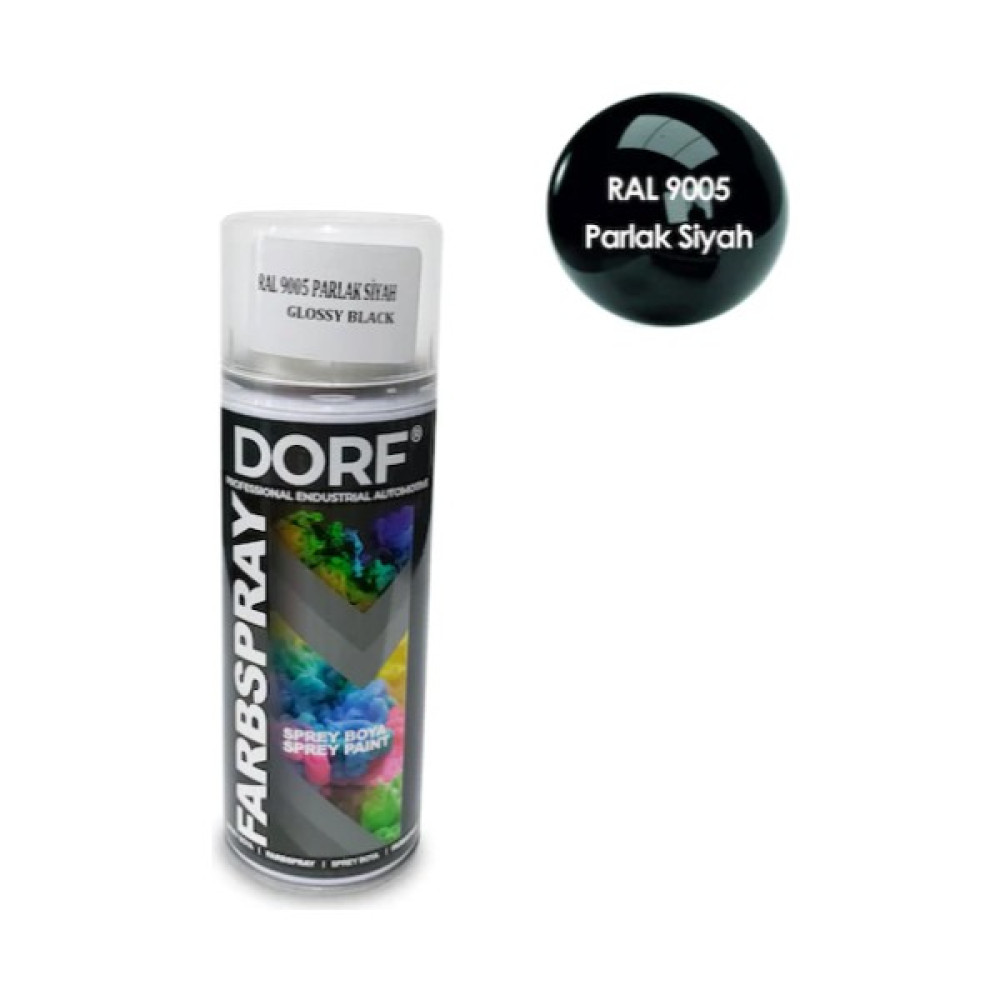 Dorf Piano Black Sprey Boya Parlak Siyah Akrilik RAL9005 400 ml Boya Malzemeleri Fiyatı