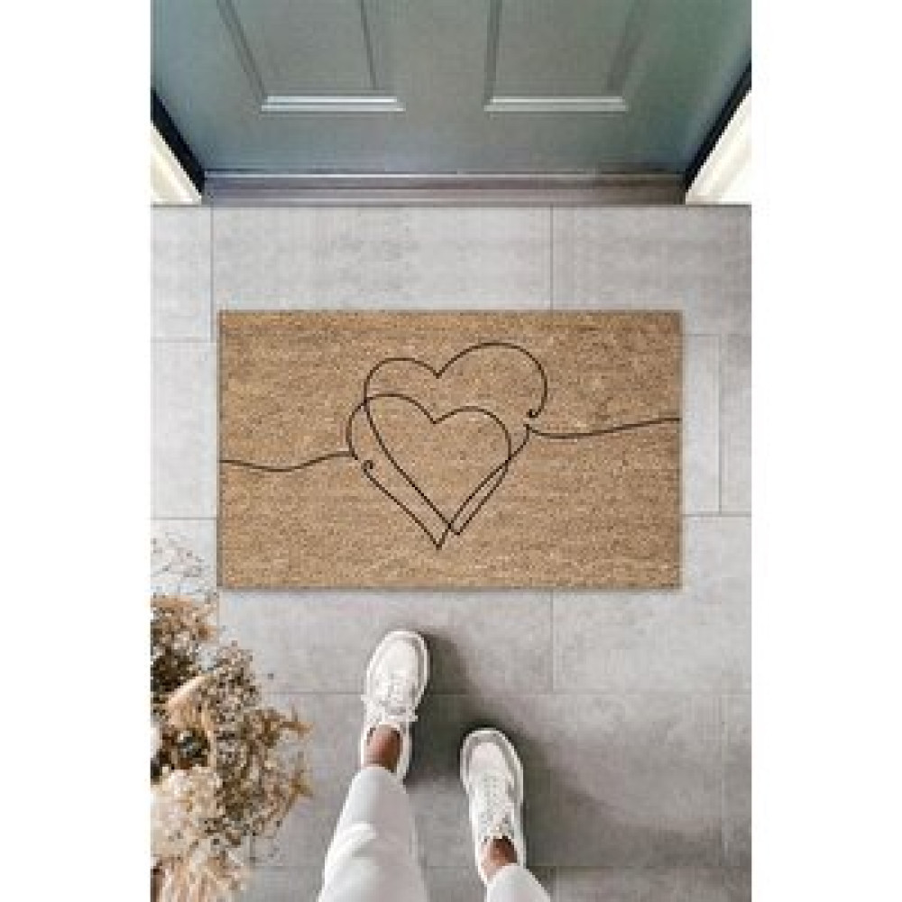 Dormot Home Bej Kapı Önü Paspası Iç Içe Geçen Kalpler Desen Ps948 Paspas Fiyatı