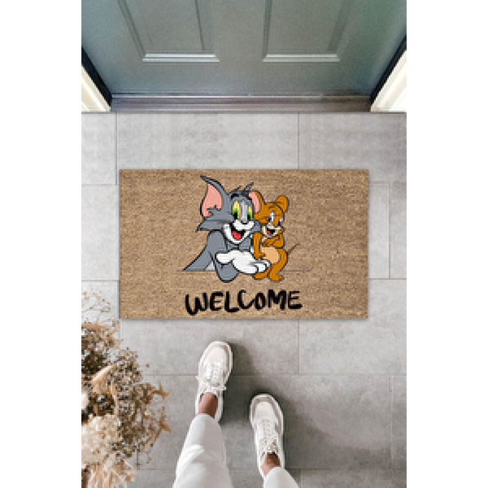 Dormot Home Dekoratif Dijital Baskı -kedi Ve Fare - İç Ve Dış Mekan Paspas Paspas Fiyatı