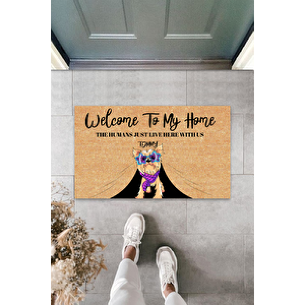 Dormot Home Dekoratif Dijital Baskı - Welcome Poodle Doge Kapı Önü Paspası - İç Ve Dış Mekan Paspas Paspas Fiyatı