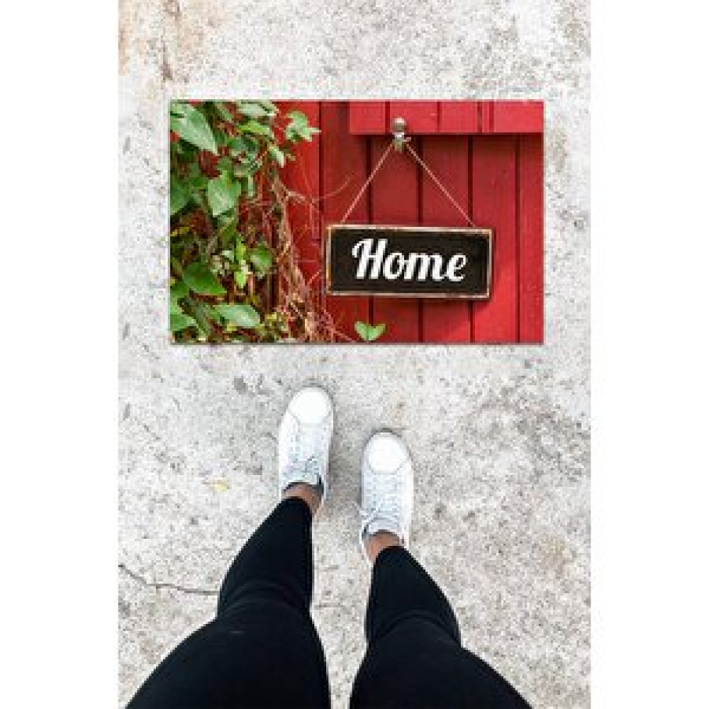 Dormot Home Dijital Baskı Kırmızı İç Ve Dış Mekan Yaprak Desen Kapı Önü Paspası Paspas Fiyatı