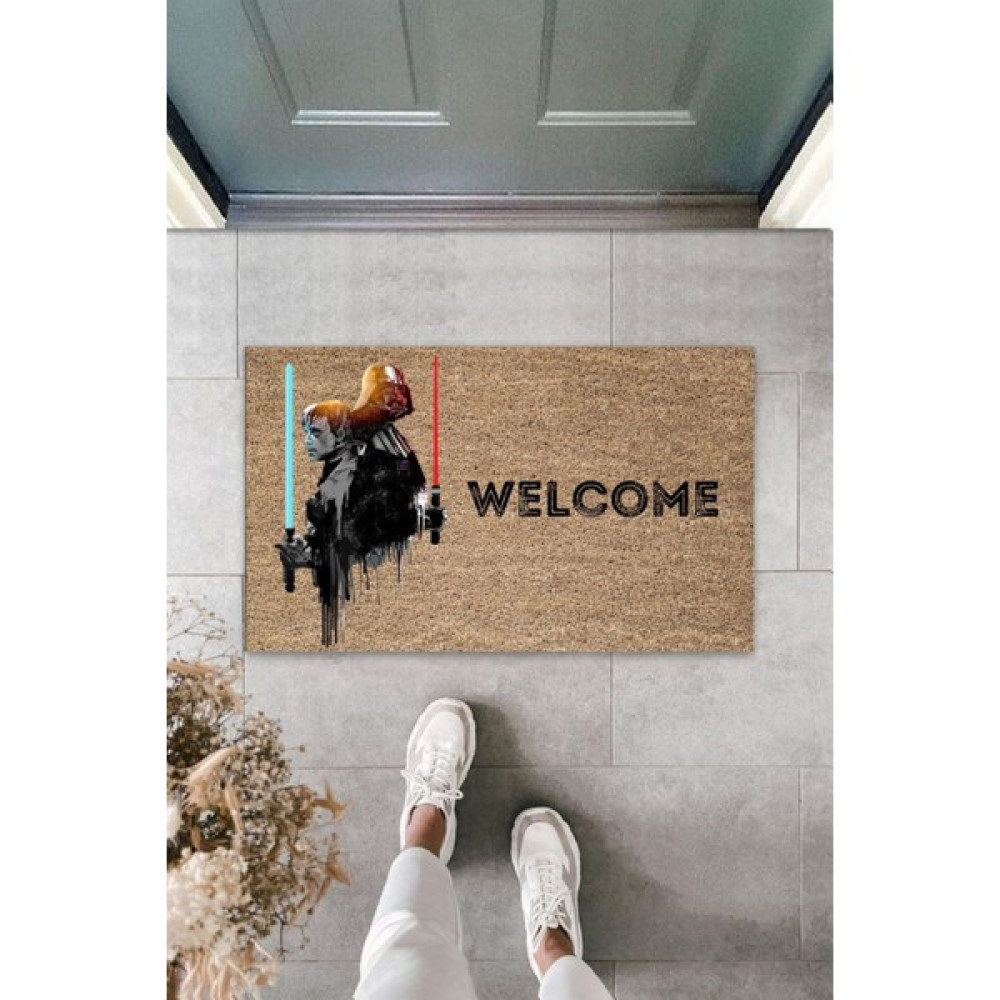 Dormot Home Modern Dijital Baskı - Kahverengi Star Wars, Işın Kılıcı - Kapı Önü Paspası - 45 x 75 cm Paspas Fiyatı