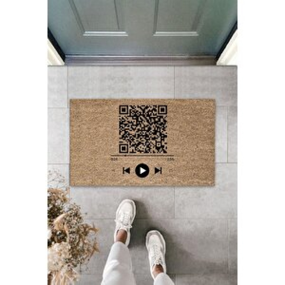 Dormot Home Modern Dijital Baskı - Kişiye Özel Spotify Qr Kodlu Kişiye Özel Kapı Önü Paspası Paspas Fiyatı