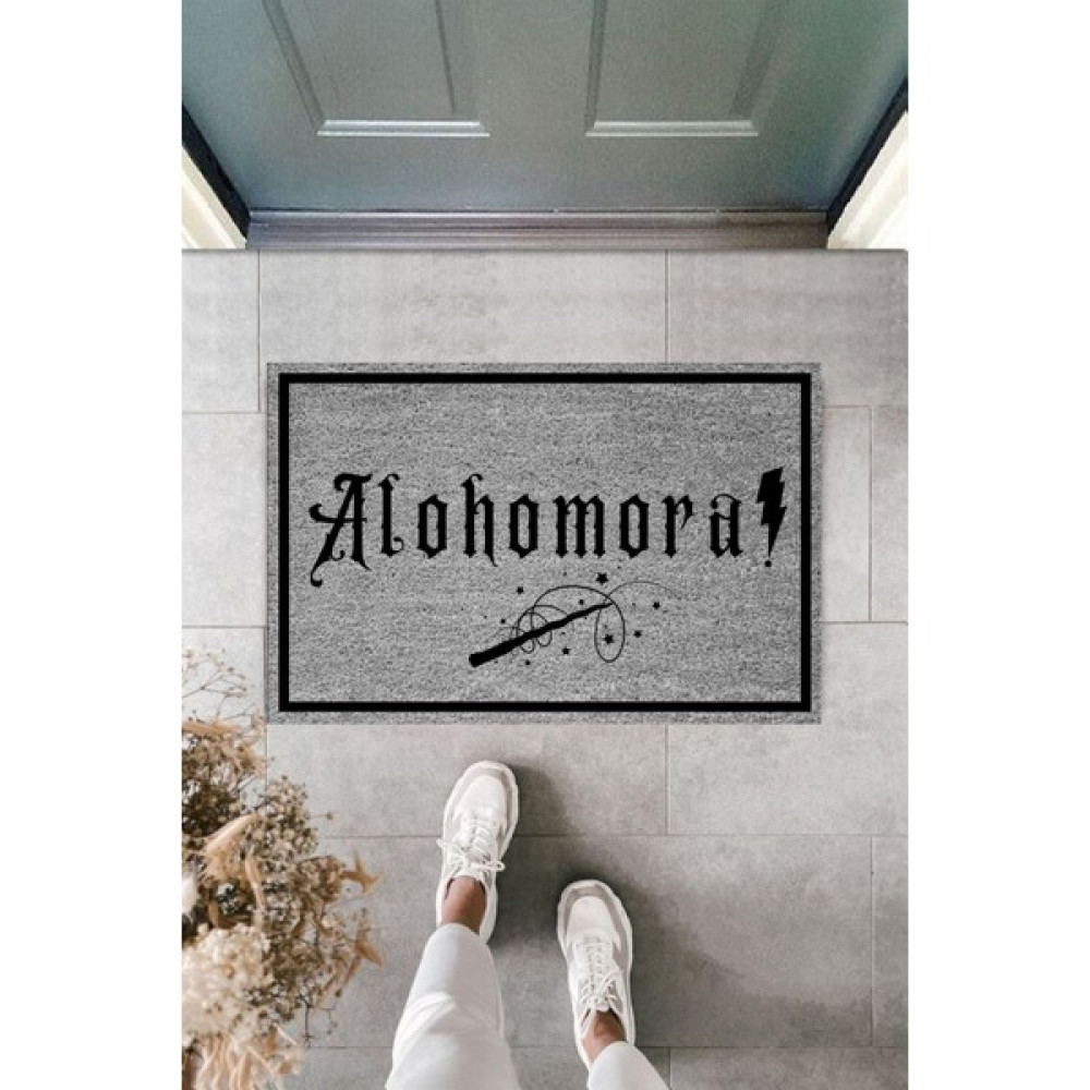 Dormot Home Modern Dijital Gri Baskı Harry Potter Alohomora 70X45CM Dekoratif Kapı Önü Paspası - 45 x 70 cm - Açık Gri Paspas Fiyatı
