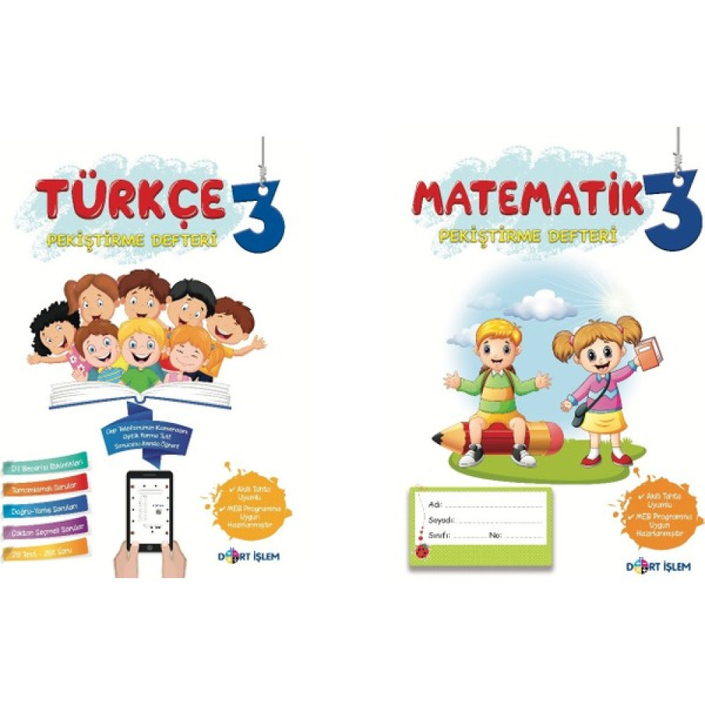 Dört Işlem Yayıncılık 3.sınıf Türkçe Pekiştirme Defteri + Matematik Pekiştirme Defteri Kaynak Kitapları Fiyatı