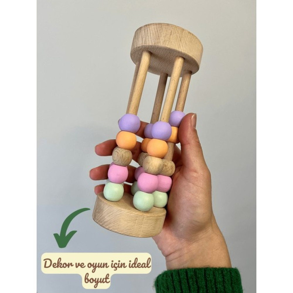 Doru Doğal Sağlıklı Ahşap Oyuncak Montessori Abaküs Matematik Çocuk Bebek Odası Dekor - Ahşap Desenli - 0 Bebek Oyuncakları Fiyatı
