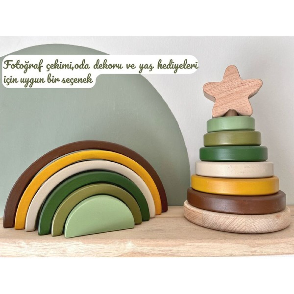Doru Waldorf Doğal Ahşap Oyuncak Yıldız Hanoi Kule Hediye Bebek Çocuk Odası Dekor Zeka Oyunu Montessori - Kahverengi - 0 Bebek Oyuncakları Fiyatı
