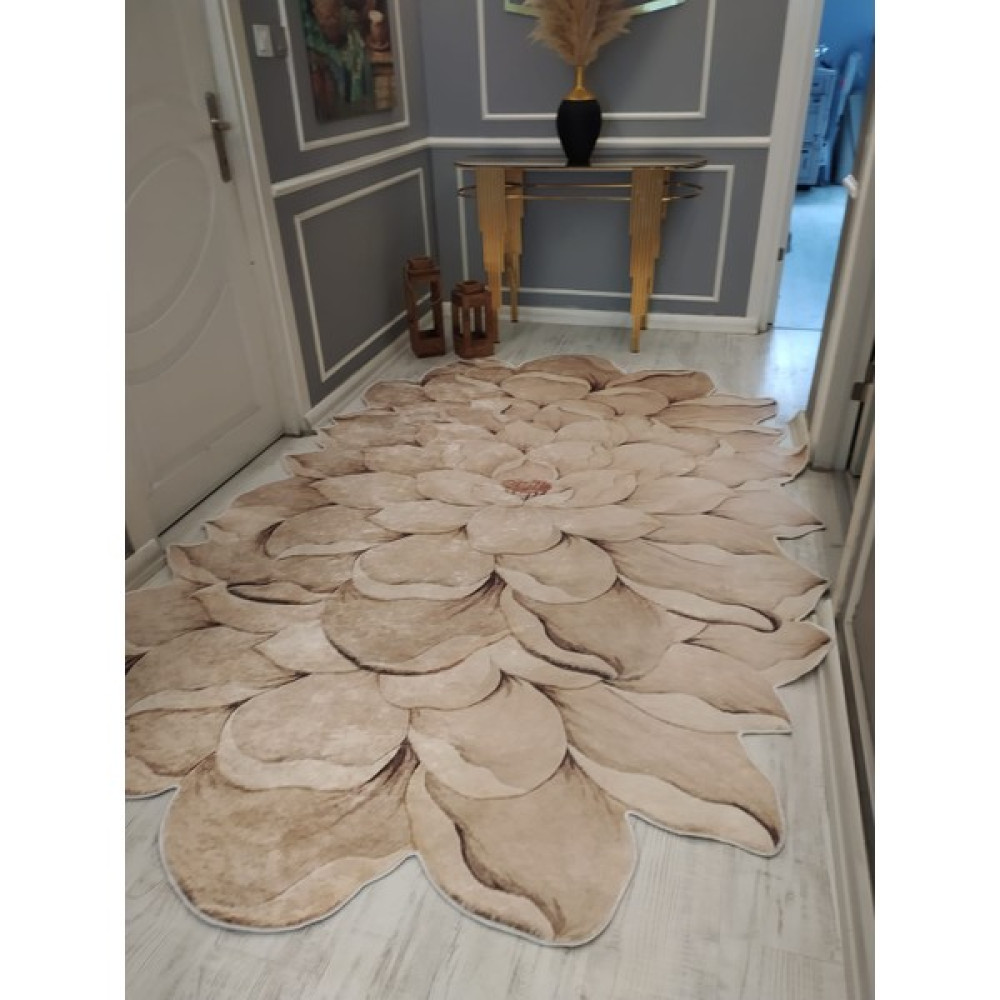 Doruklar Home Collection Lazer Kesim Çiçek Desenli Kaymaz Taban Yıkanabilir Leke Tutmaz Dokuma Taban Halı - 80 x 150 cm - Renkli Salon Halısı Fiyatı