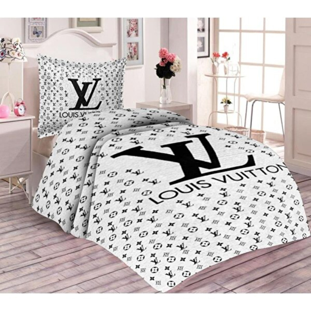 Doruklar Home Collection Pamuk Dolgulu Kadife Kumaşlı Modern Louis Vuitton Desenli Tek Kişilik Kapitone Yatak Örtüsü - Siyah - Beyaz - 180 x 240 cm Yatak Örtüsü Fiyatı