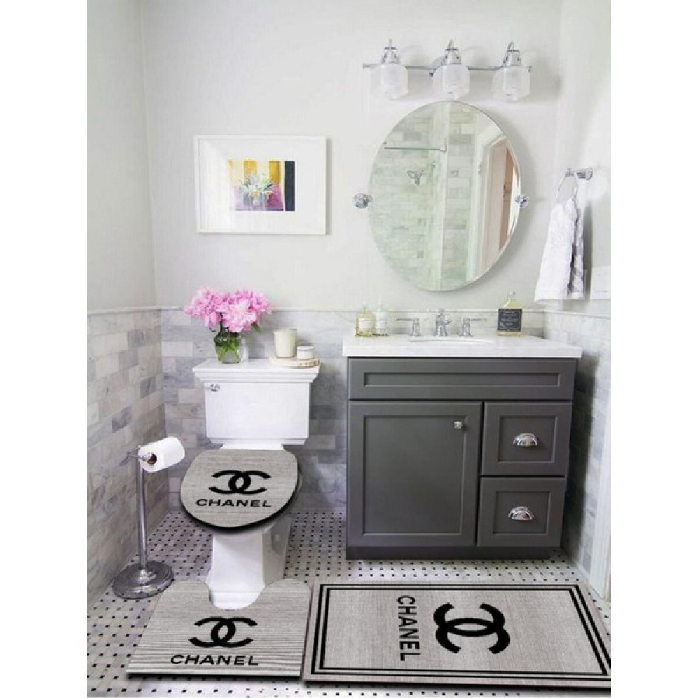 Doruklar Home Collection Yıkanabilir Kaymaz Tabanlı Dekoratif Desenli 3'lü Klozet Takımı Banyo Paspas Seti - Gri Klozet Takımı Fiyatı