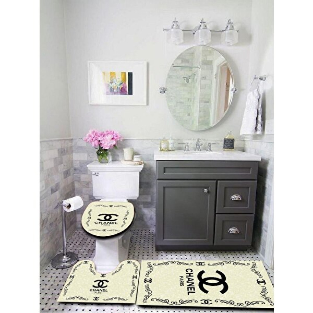 Doruklar Home Collection Yıkanabilir Kaymaz Tabanlı Dekoratif Desenli 3'lü Klozet Takımı Banyo Paspas Seti - Krem Klozet Takımı Fiyatı