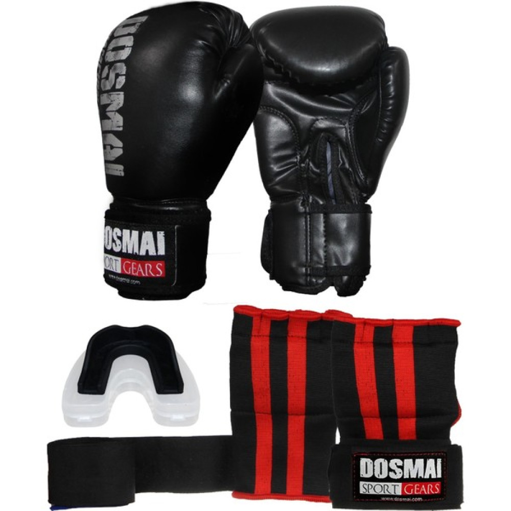 Dosmai Boks, Kick Boks, Muay Thai Eldiveni, Bandaj Eldiven ve Dişlik 3'lü Set Dosmai EL340 Siyah - 8 Oz Eldiven (Outdoor) Fiyatı