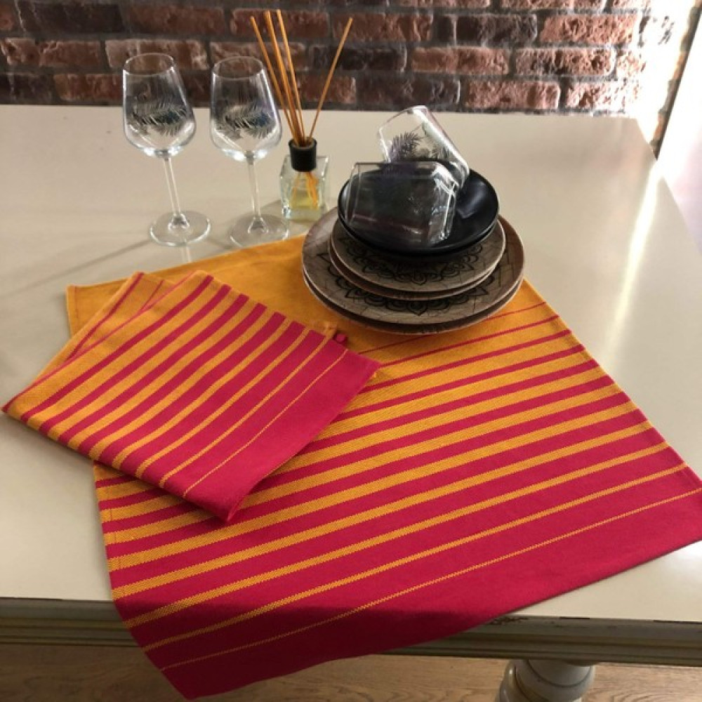 Dost Tekstil Home 2'li Sunum Peçetesi - Fuşya - Sarı - 50 x 50 cm Masa Örtüsü Fiyatı