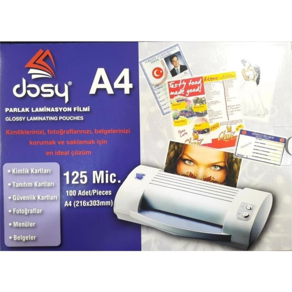 Dosy Laminasyon Filmi A4 125 Micron Laminasyon Sistemi Fiyatı