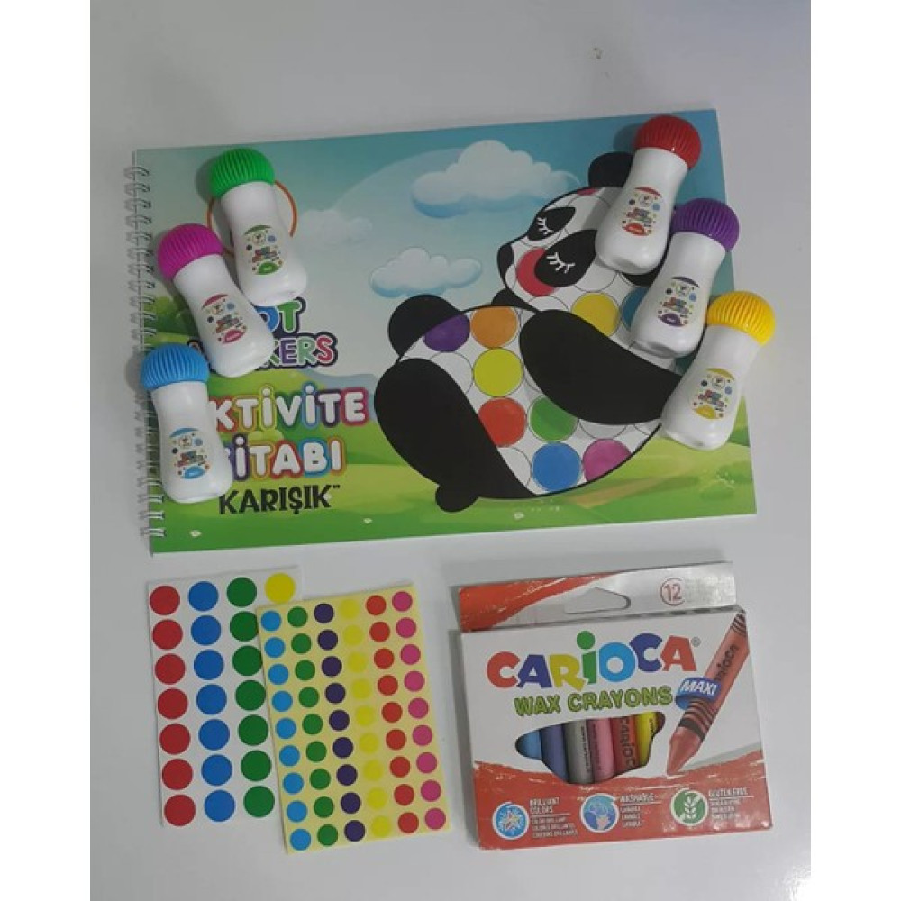 Dot Markers 6'lı Mini Boya Kalemi ve Boyama Kitabı Seti ( Nokta Etiketi Hediyeli) Aktivite & Eğitici Kitaplar Fiyatı