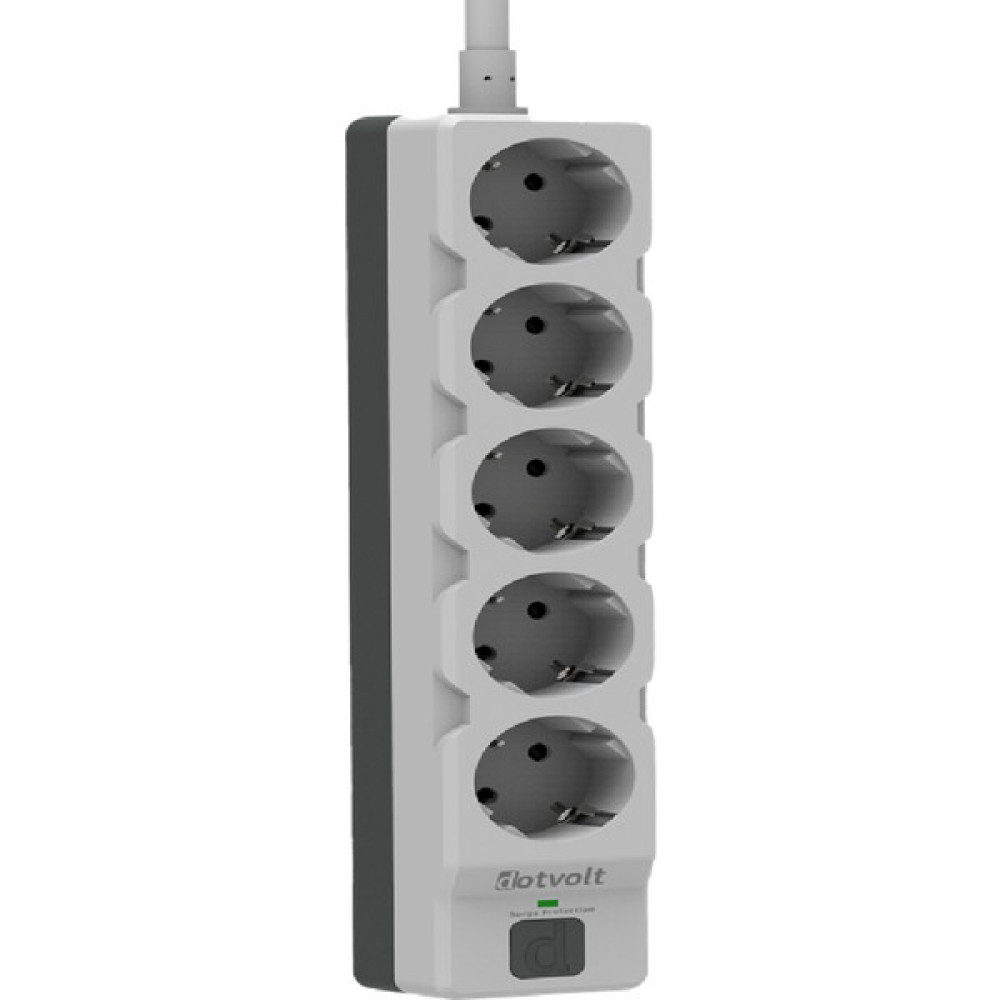 Dotvolt Beşli 1.5 Metre Kablolu Akım Korumalı Priz Beyaz Anahtarlı Surge Hunter 1050 Joule Prizler Fiyatı