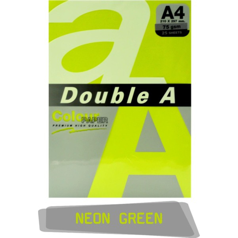 Double A Renkli Fotokopi Kağıdı 25 Li A4 75 gr Neon Green Fotokopi Kağıdı Fiyatı