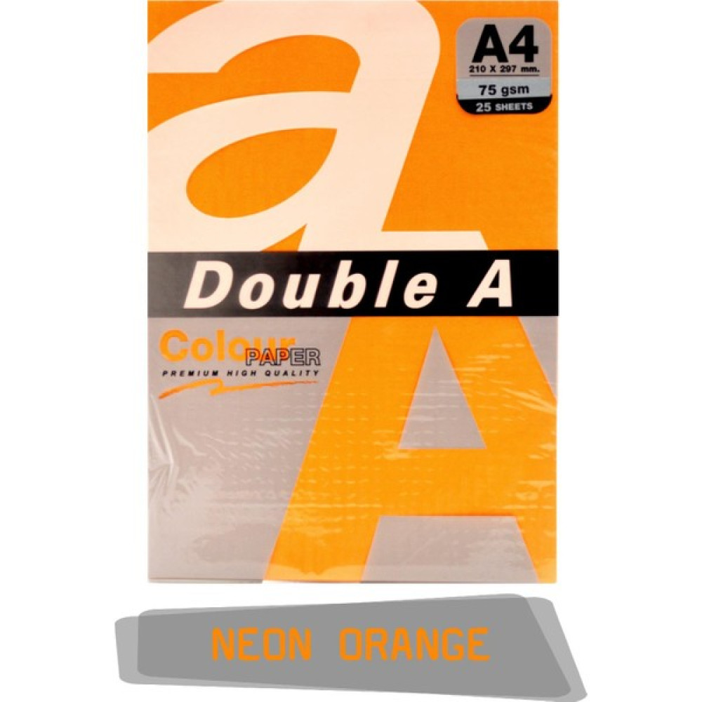 Double A Renkli Fotokopi Kağıdı 25 Li A4 75 gr Neon Orange - Turuncu Fotokopi Kağıdı Fiyatı