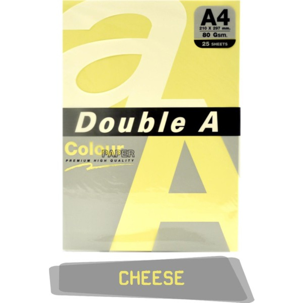 Double A Renkli Fotokopi Kağıdı 25 Li A4 80 gr Cheese Fotokopi Kağıdı Fiyatı