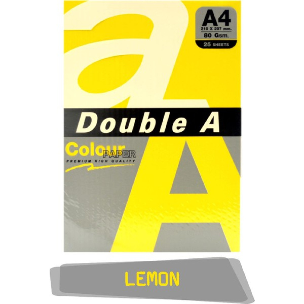 Double A Renkli Fotokopi Kağıdı 25 Li A4 80 gr Lemon Fotokopi Kağıdı Fiyatı