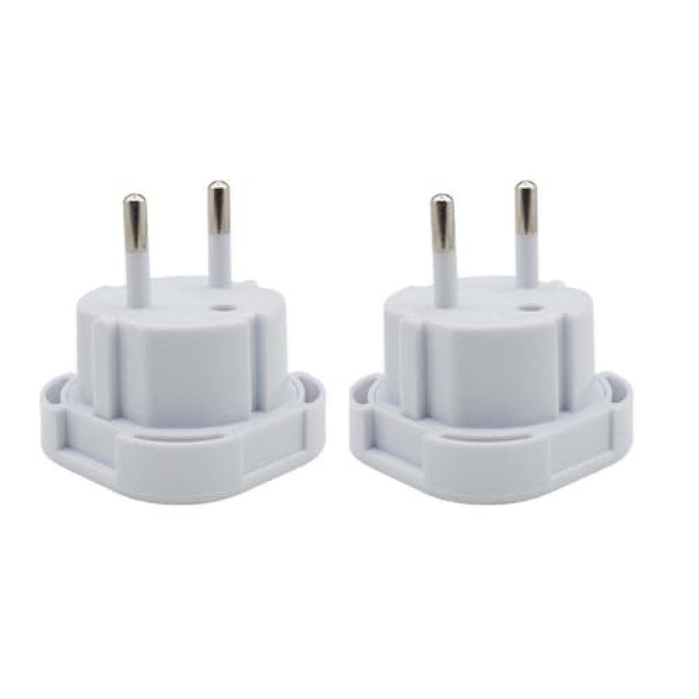 Double Dragon EU Travel Plug Adapter | UK 3 PIN to European 2 PIN Plug Converter Type C, E, F for Spain, France, Italy, Portugal, Germany, Greece, Sweden, Norway, Poland, Denmark, Finland (Pack of 2)