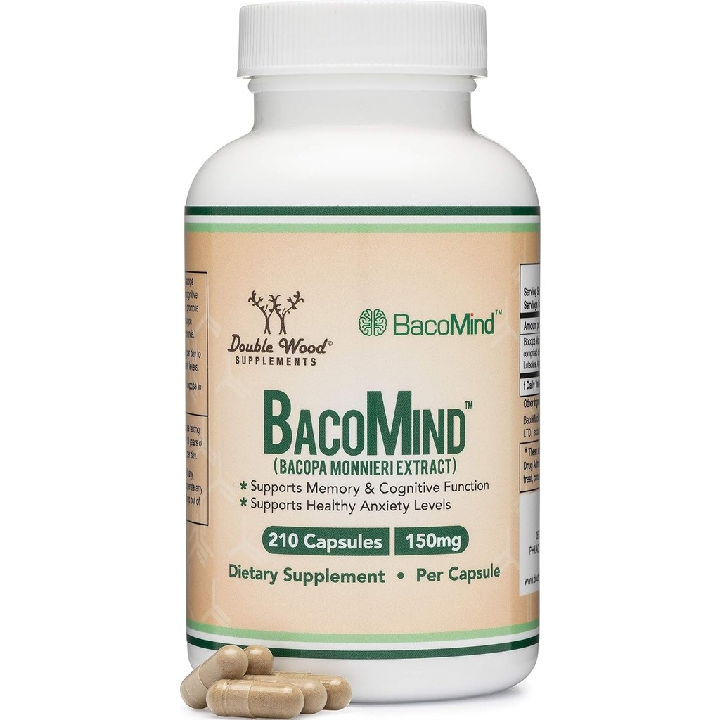Double Wood Bacomind 210 Vegan Capsules, Promotes Learning And Memory, Reduces Anxiety Diğer Fiyatı