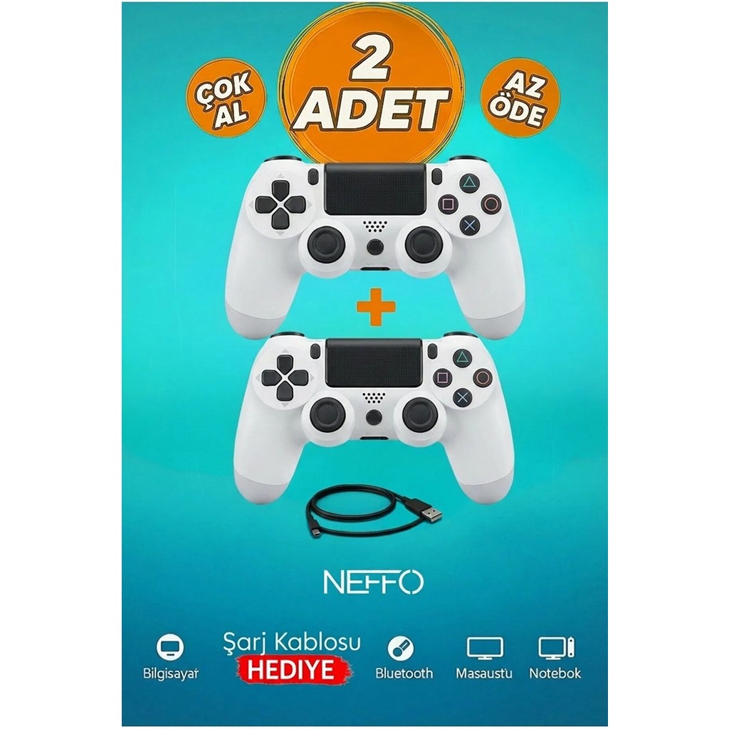 Doubleshock 4 Kablosuz Titreşimli Oyun Kolu 2 Adet – Ps4 / Pc Uyumlu, Çift Motorlu, Ergonomik Tasarım - Beyaz Xbox Oyun Kolu ve Aksesuarları Fiyatı