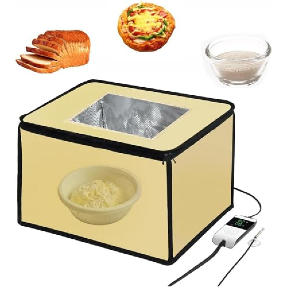 Dough Proofing Box, Homemade Sourdough Proofing Box,Collapsible Fabric Zippered Bread Proofer for Yogurt Fermentation with Temperature & Timer Controller Toasters Fiyatı