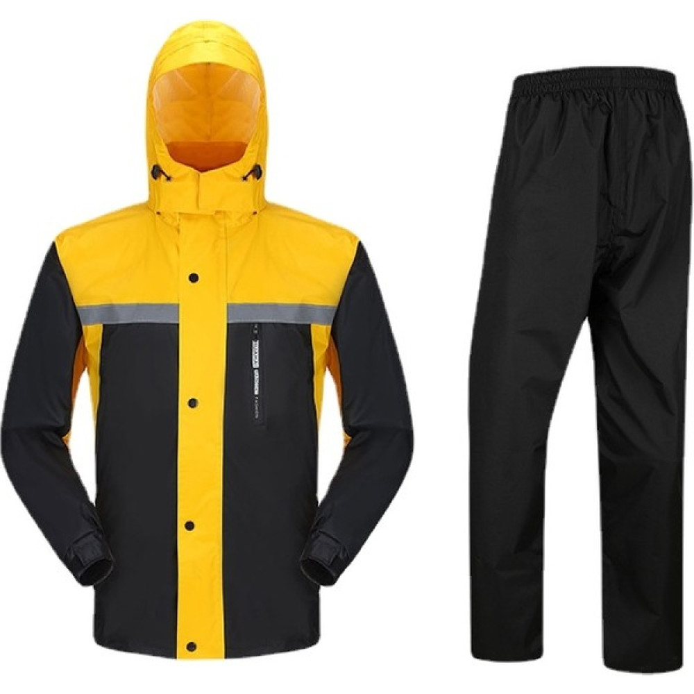 Douler Motosiklet Sürme Açık Dağcılık Yağmur Fırtınası Tek Yansıtıcı Yağmurluk Takım Elbise (Yurt Dışından) - Siyah - Sarı - 2XL Motorsiklet Sürücüsü Giyim & Ayakkabı Fiyatı