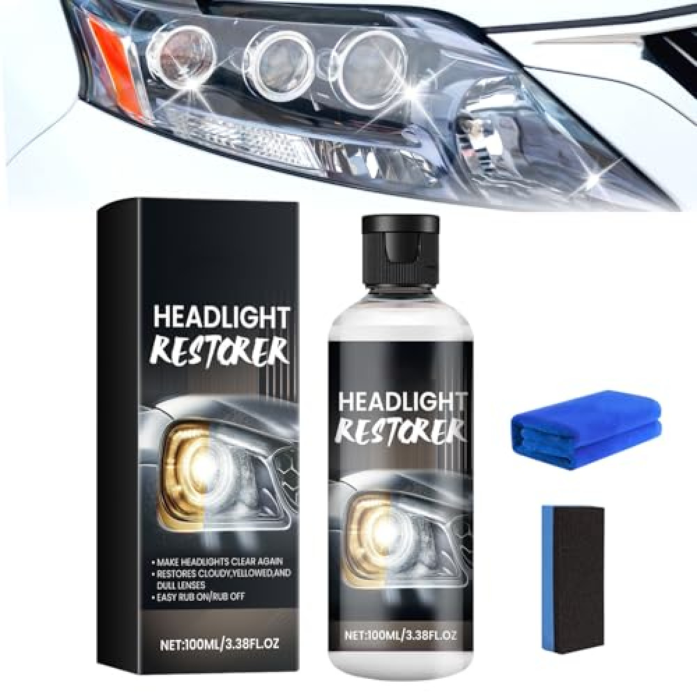 DOUNIU Upgraded Car Headlight Repair Fluid, 2024 New Headlight Lens Repair Agent, Innovative Headlight Repair Polishing Kit (1 Set)