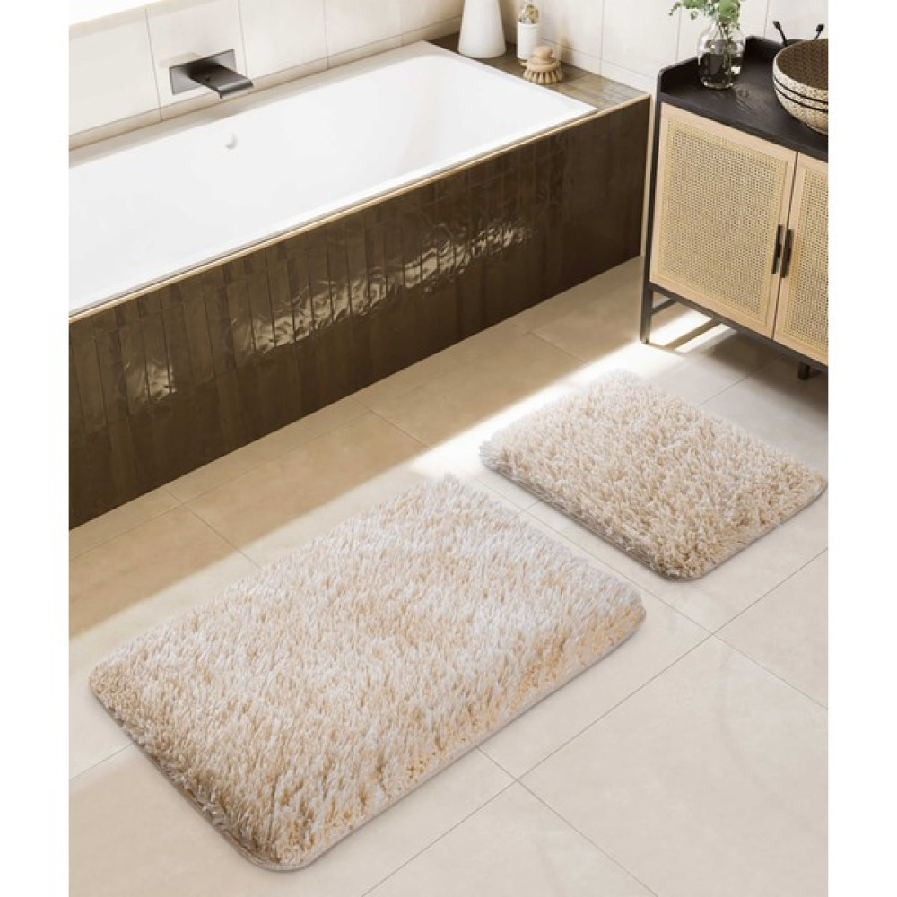 Douro Shaggy 2li Banyo Paspası Bej Kaydırmaz Taban 60 x 100 - 50 x 60 Klozet Takımı Fiyatı