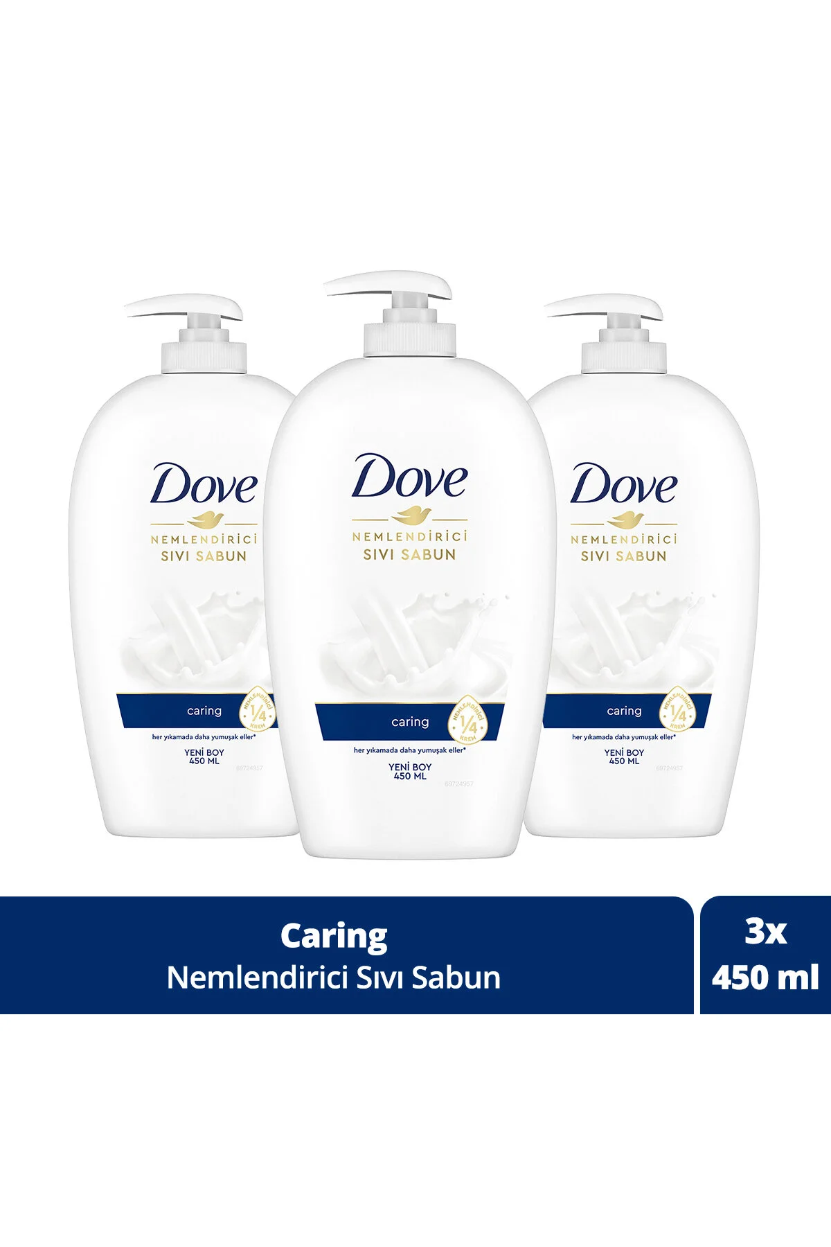 Dove Nemlendirici Sıvı Sabun Caring 1/4 Nemlendirici Krem Etkili 450 ml X3 Adet" Sabunlar Fiyatı