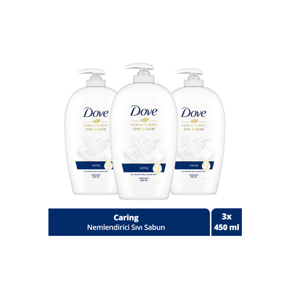Dove Nemlendirici Sıvı Sabun Caring 1/4 Nemlendirici Krem Etkili 450 ml X3 Adet Sabunlar Fiyatı