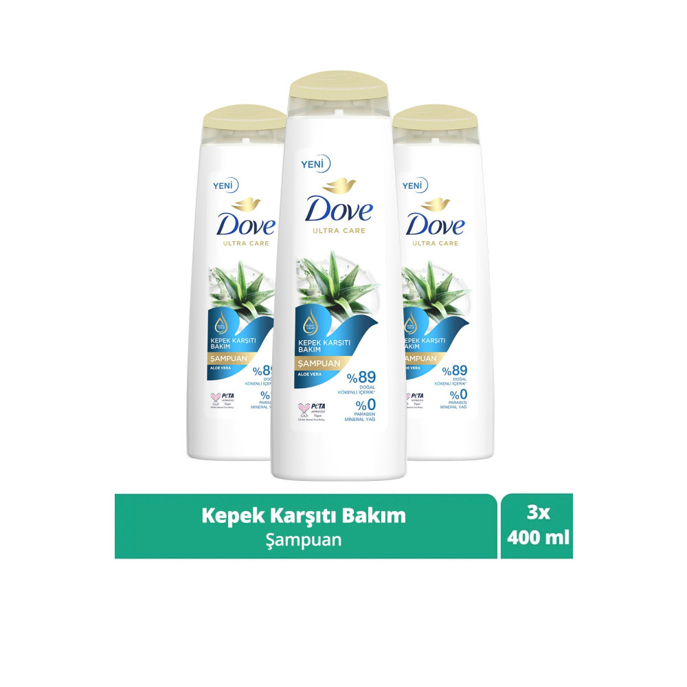 Dove Ultra Care Saç Bakım Şampuanı Kepek Karşıtı Bakım Aloe Vera 400 ml x3 Adet Şampuan ve Saç Kremi Fiyatı