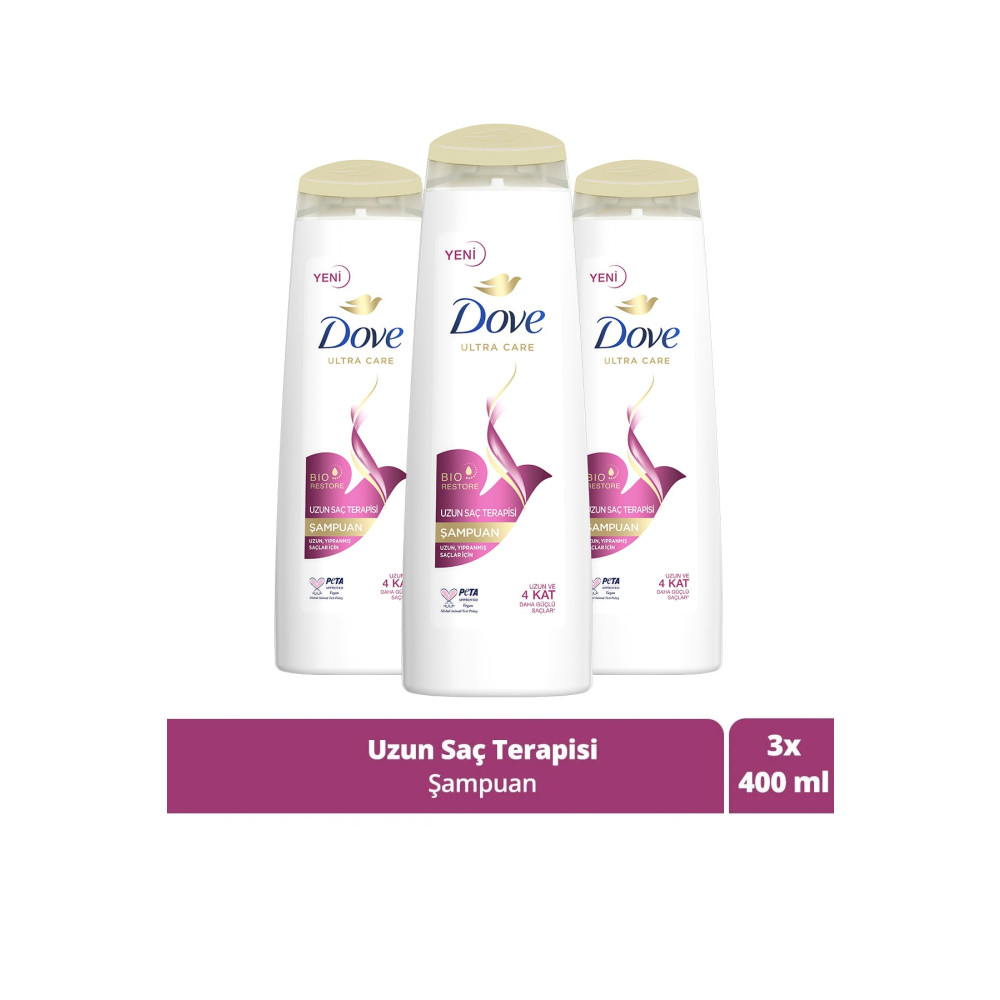 Dove Ultra Care Saç Bakım Şampuanı Uzun Saç Terapisi Uzun Yıpranmış Saçlar Için 400 ml X3 Adet Şampuan ve Saç Kremi Fiyatı