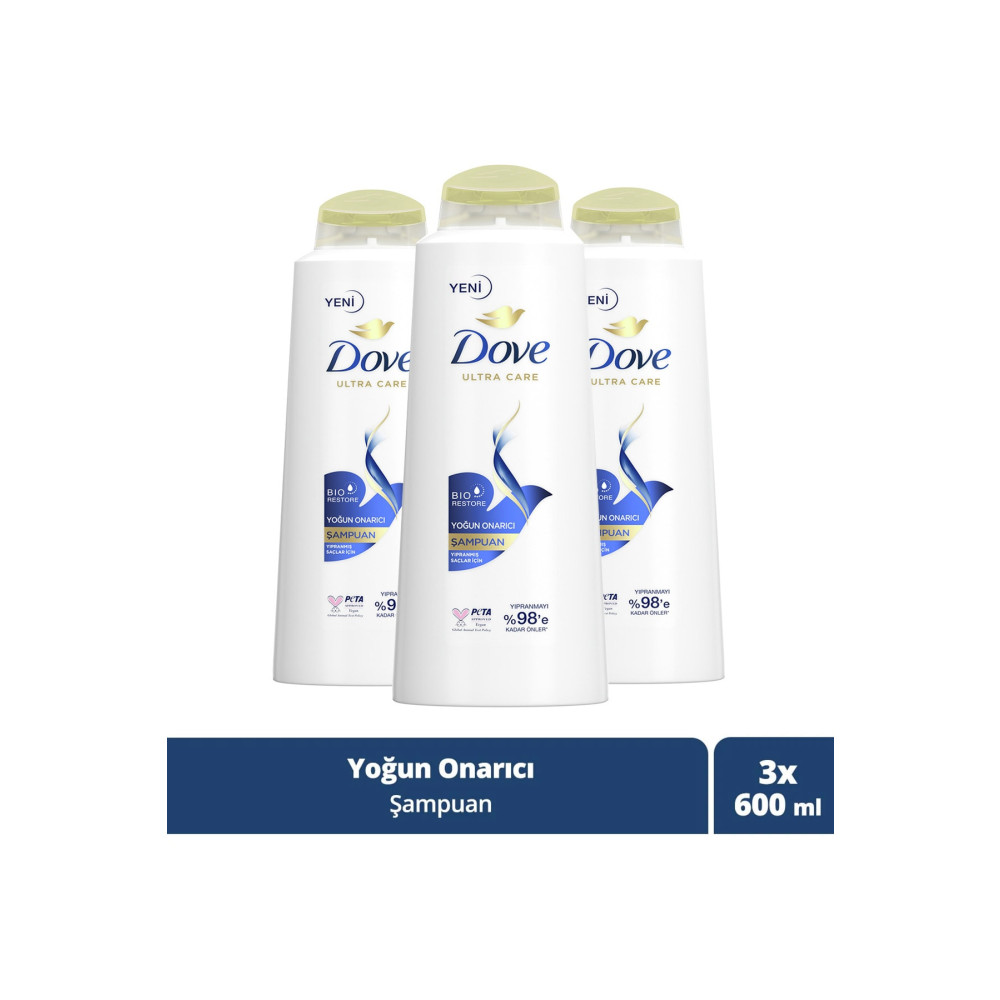 Dove Ultra Care Saç Bakım Şampuanı Yoğun Onarıcı Yıpranmış Saçlar Için 600 ml X3 Şampuan ve Saç Kremi Fiyatı