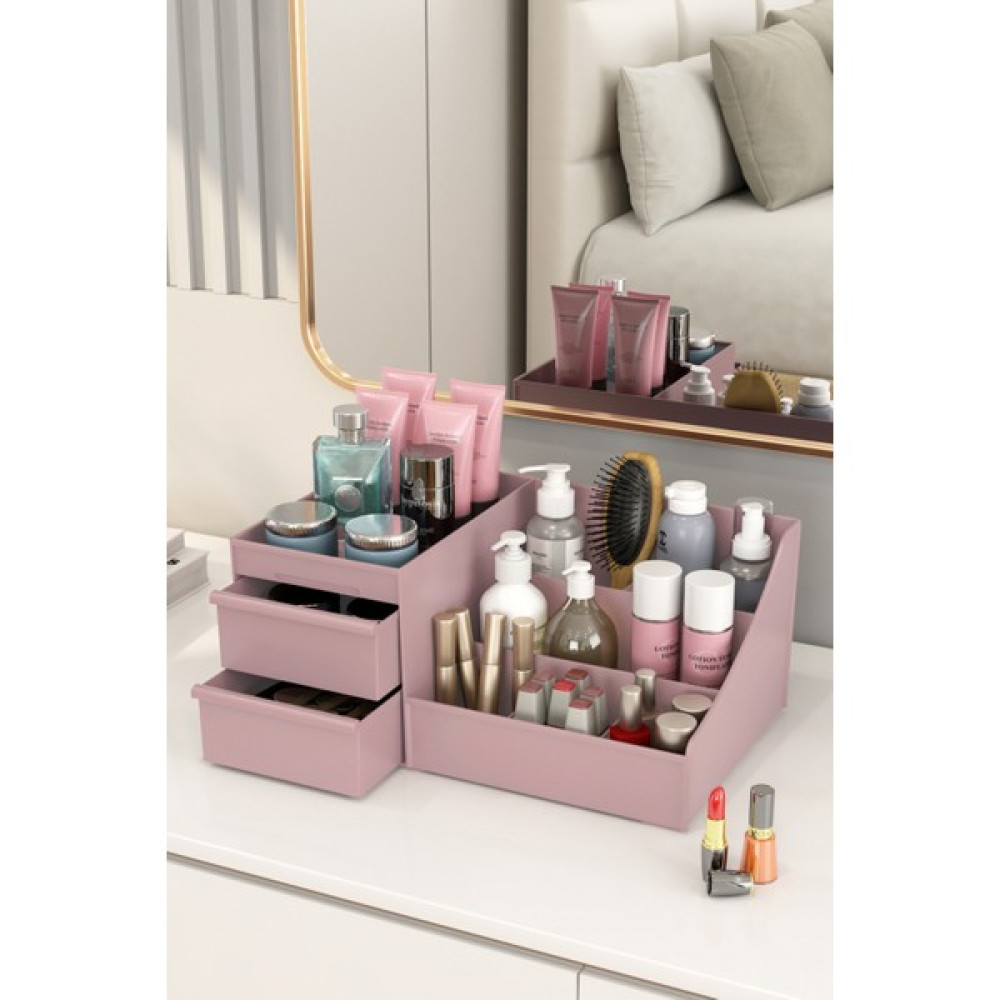 Dovi Home Makyaj Düzenleyici ve Kozmetik Saklama Kutusu Organizer 2'li Set - Gül Kurusu Makyaj Fırça ve Aksesuarları Fiyatı