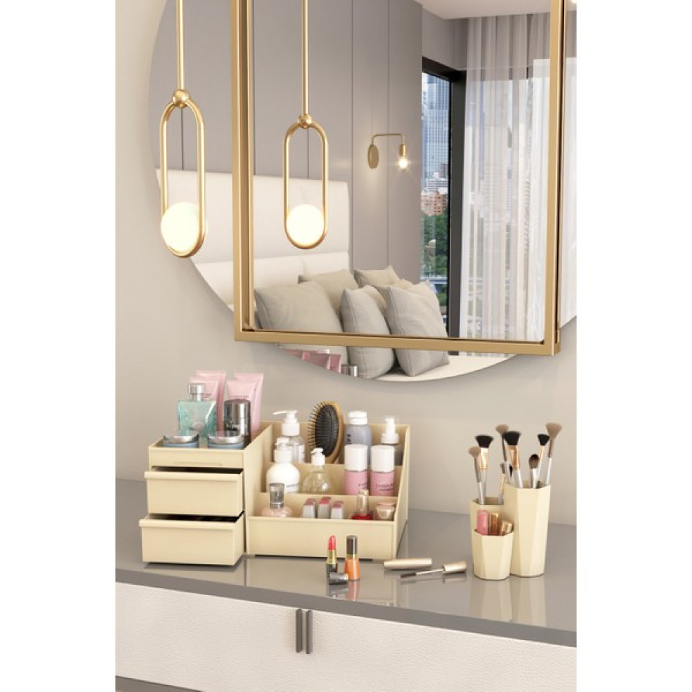Dovi Home Makyaj Düzenleyici ve Kozmetik Saklama Kutusu Organizer 2'li Set - Krem Makyaj Fırça ve Aksesuarları Fiyatı