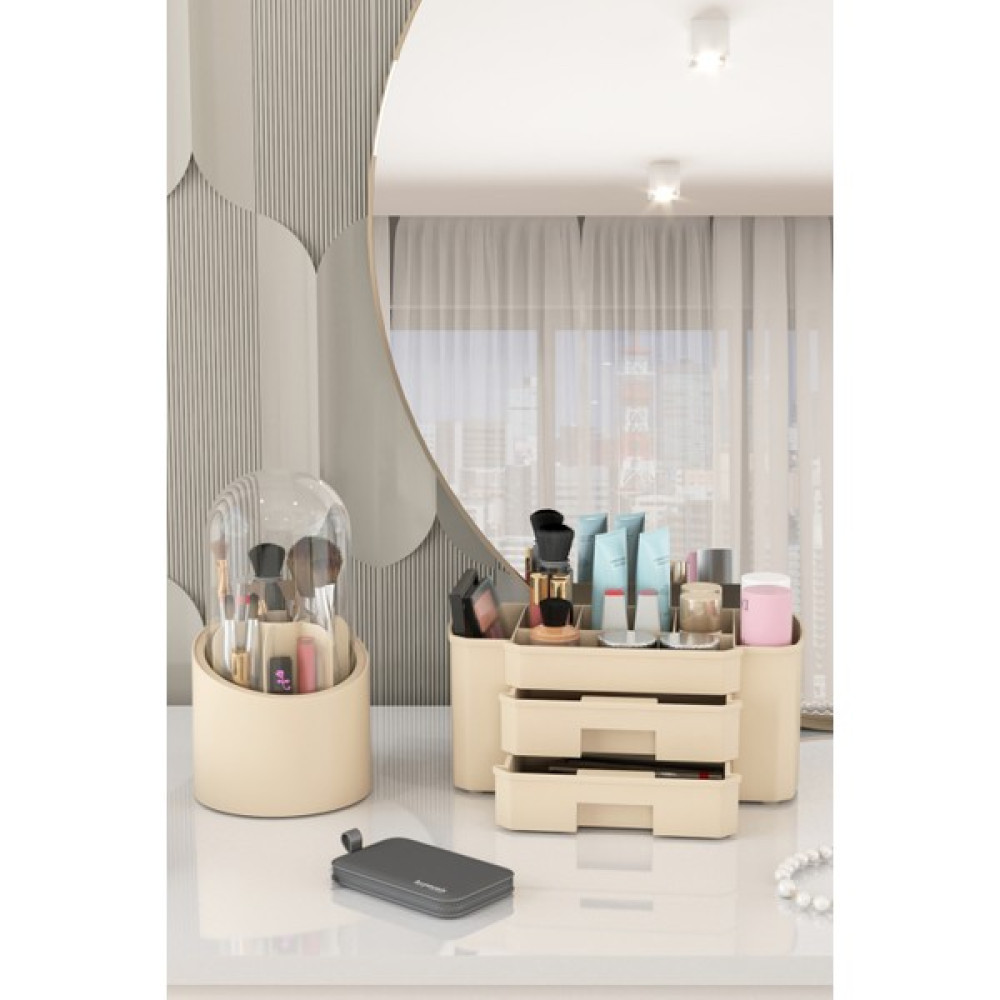 Dovi Home Mega Makyaj Kozmetik ve Fırçalık Düzenleyici Organizer 2'li Set Krem Makyaj Fırça ve Aksesuarları Fiyatı